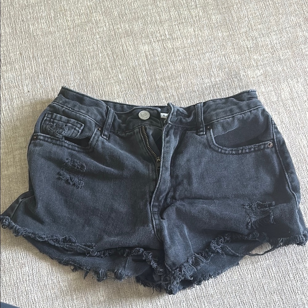 PacSun Charcoal Distressed Jean Shorts